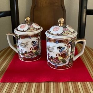 Asian 2-piece Set Decorative Mugs.